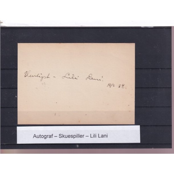 Autograf - Skuespiller - Lilli Lani