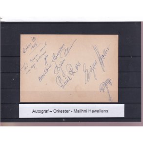 Autograf - Orkester - Malihni Hawaiians - Cirkus Ib 1954