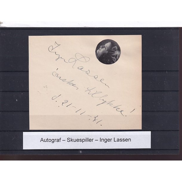 Autograf - Skuespiller - Inger Lassen