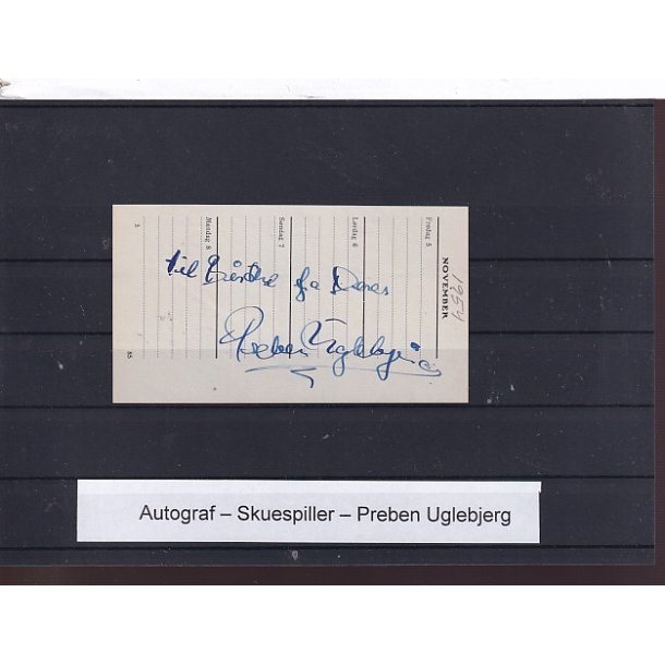 Autograf - Skuespiller - Preben Uglebjerg