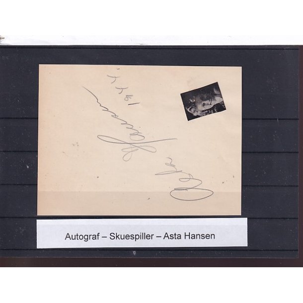 Autograf - Skuespiller - Asta Hansen
