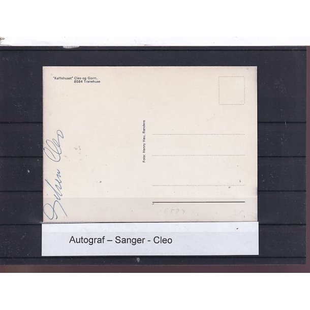 Autograf - Sanger - Cleo - Kaffehuset - Tranehuse