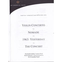 Violin Concerto - Nomade - 1963: Yesterday  - Ballet 2001 - Det Kongelige Teater - Program A5 - Pn