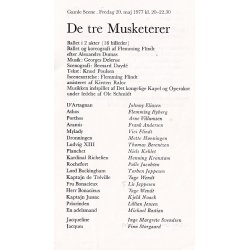 De tre Musketerer - Ballet  1977 - Det Kongelige Teater - Program A5 - Bullet !