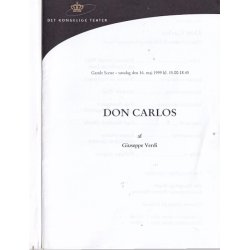 Don Carlos - Opera 1999 - Det Kongelige Teater - Program A5 - Pn