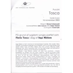 Tosca - Opera 2003 - Det Kongelige Teater - Program A5 - Pn
