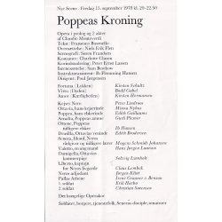 Poppeas Kroning - Opera 1978 - Det Kongelige Teater - Program A5 - Pn