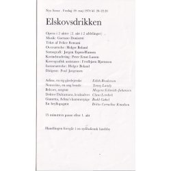 Elskovsdrikken - Opera 1978 - Det Kongelige Teater - Program A5 - Pn