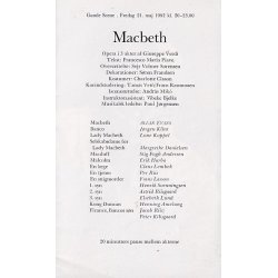 Macbeth - Opera 1982 - Det Kongelige Teater - Program A5 - Pn