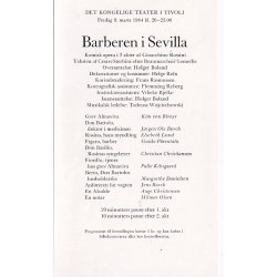 Barberen i Sevilla - Opera 1984 - Det Kongelige Teater i Tivoli  - Program A5 - Pn