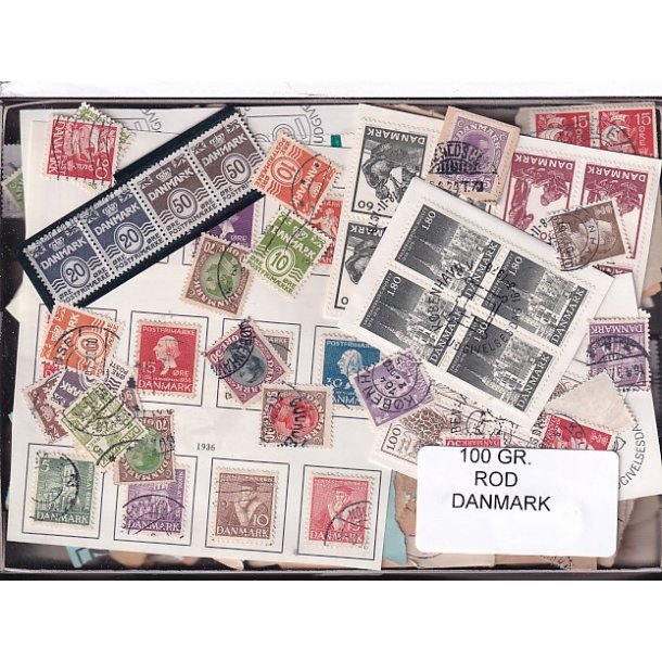 Danmark 100 g. ROD. - Hjemkommet  12 - 3 - 2024