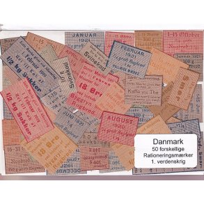 Danmark Rationeringsmrker 1. V.Krig 50 Stk.