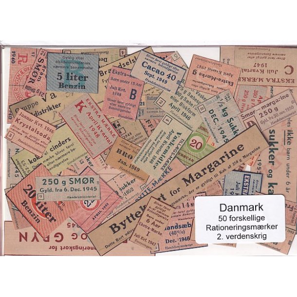 Danmark Rationeringsmrker  - 2. Verdens Krig 50 stk.