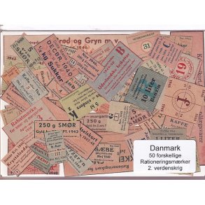 Danmark Rationeringsmrker  - 2. Verdens Krig 50 stk.