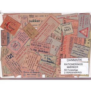 Danmark Rationeringsmrker  - 2. Verdens Krig 50 stk.