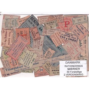 Danmark Rationeringsmrker  - 2. Verdens Krig 50 stk.