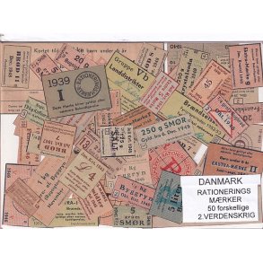 Danmark Rationeringsmrker  - 2. Verdens Krig 50 stk.