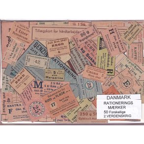 Danmark Rationeringsmrker  - 2. Verdens Krig 50 stk.