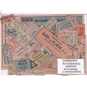 Danmark Rationeringsmrker  - 2. Verdens Krig 50 stk.