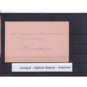 Autograf - Hjalmar Saxtorp - Svmmer