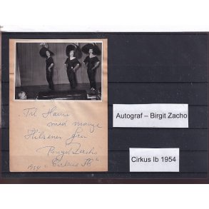 Autograf - Birgit Zacho - Cirkus Ib 1954