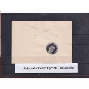 Autograf - Gerda Sprehn - Skuespiller