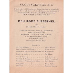 Den Rde Pimpernel - Skolecenens Bio - A5 - Pn