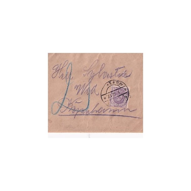 Korsbnd - Brugt 1 - 12 - 1917 - Fra Sverige - Efterporto 2 re