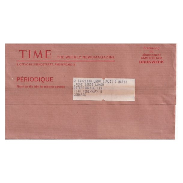 Korsbnd - Brugt 7 - 3 - 1972 - Fra Amsterdam til Kbenhavn - Danmark