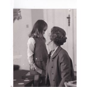 Dronning Ingrid - Prinsesse Alexia - Royale Pressefoto Elfelt 15x18 cm.