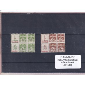 Danmark - Reklamevedhng AFA 45 - 46 - Ubrugt