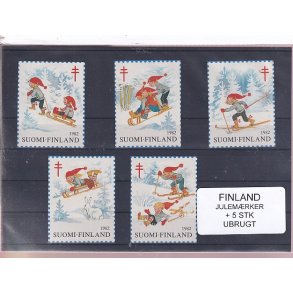 Finland Julemrker  5 Stk. Ubrugt