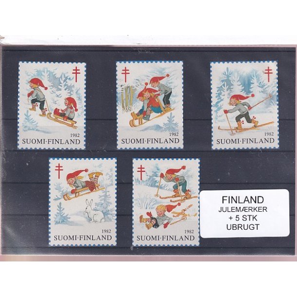 Finland Julemrker  5 Stk. Ubrugt