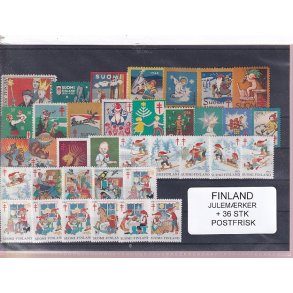 Finland Julemrker  36 Stk. Postfrisk