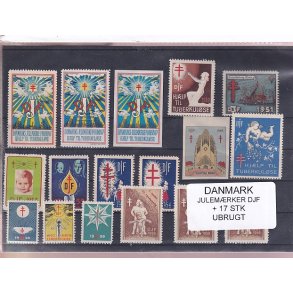Danmark Julemrker DFJ - 17 Stk. Ubrugt