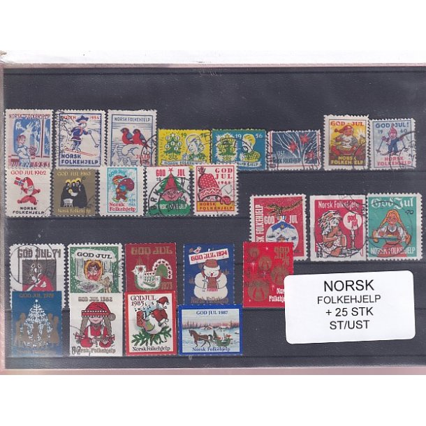 Norge - Folkehjelpen - 25 Stk. - Ubrugt/Stemplet