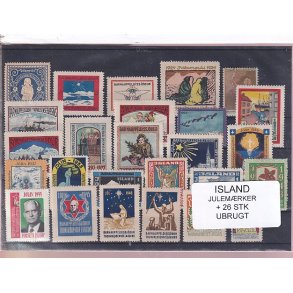 Island - Julemrker - Thorvaldsen Foreningen - 26 Stk. - Ubrugt