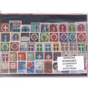 Kirkens Korshr Julemrker  48 Stk. Postfrisk
