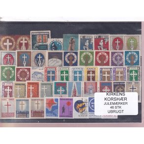 Kirkens Korshr Julemrker  46 Stk. Ubrugt
