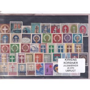 Kirkens Korshr Julemrker  45 Stk. Ubrugt