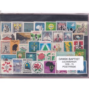 Dansk Baptist Julemrker 1939 - 75 - Postfrisk