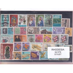 Rhodesia Samling - 34 Stk. - Stemplet/Ustemplet