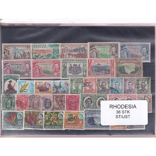 Rhodesia Samling - 36 Stk. - Stemplet/Ustemplet