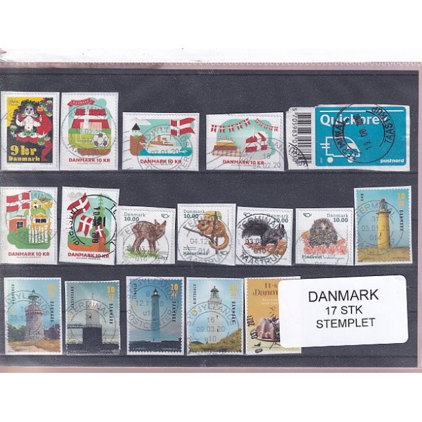 Danmark - 17 Stk nye enkeltmrker - Stemplet