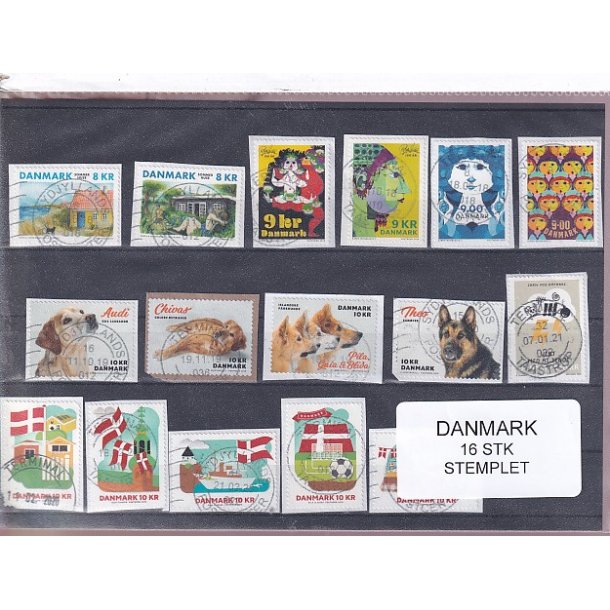 Danmark - 16 Stk nye enkeltmrker - Stemplet