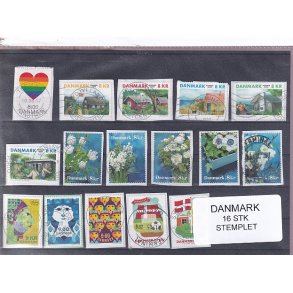 Danmark - 16 Stk nye enkeltmrker - Stemplet