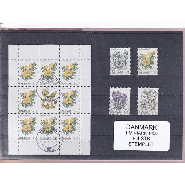 Danmark - Miniark 1456  + enkeltmrker - Stemplet