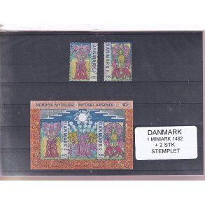 Danmark - Miniark 1462  + enkeltmrker - Stemplet