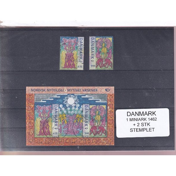 Danmark - Miniark 1462  + enkeltmrker - Stemplet