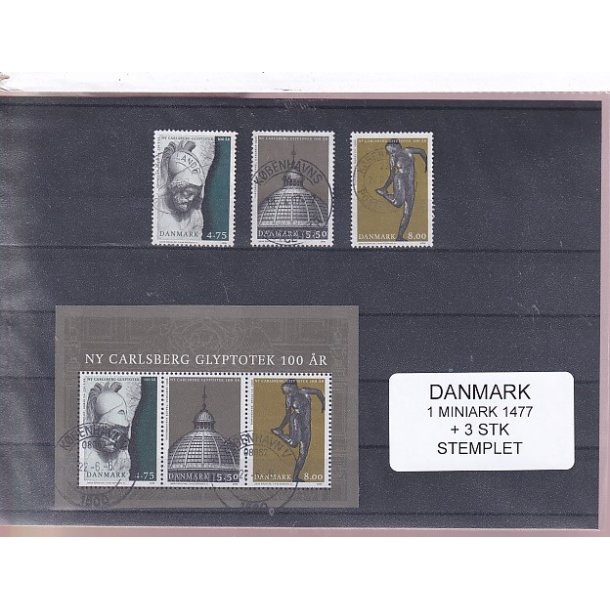 Danmark - Miniark 1477  + enkeltmrker - Stemplet